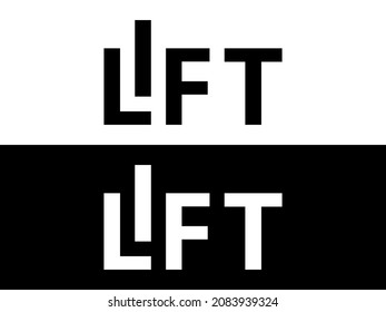 Lift creative wordmark logo. Clever Monogram 