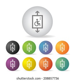 lift for disabled  button icon set  