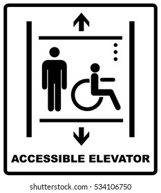 lift for disabled icon sign vector illustration