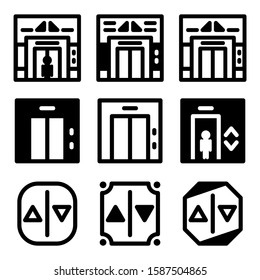 lift door icon isolated sign symbol vector illustration - Collection of high quality black style vector icons
