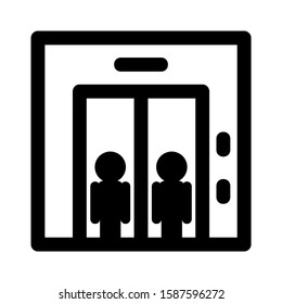 lift door icon isolated sign symbol vector illustration - high quality black style vector icons
