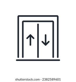 Lift editable stroke outline icon isolated on white background flat vector illustration. Pixel perfect. 64 x 64.