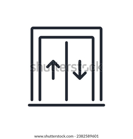 Lift editable stroke outline icon isolated on white background flat vector illustration. Pixel perfect. 64 x 64.