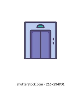 Lift, elevator filled outline icon, line vector sign, linear colorful pictogram isolated on white. Symbol, logo illustration. Vector graphics