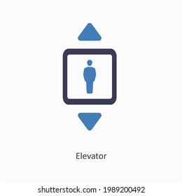 Lift and Elevator Icon Concept