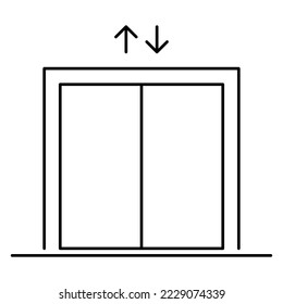 Icono elevador, signo de entrada de diseño gráfico, símbolo de la puerta de construcción ilustración vectorial.
