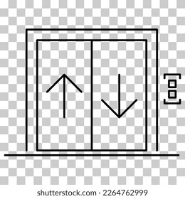 Lift elevator icon, graphic design entrance sign, building doorway symbol vector illustration .