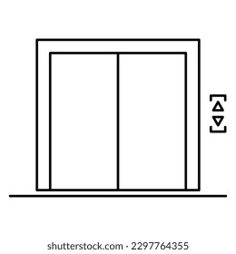 Lift elevator icon, graphic design entrance sign, building doorway symbol vector illustration .