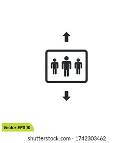 Ilustración del icono elevador de elevación, elemento de diseño simple, eps vectorial 10