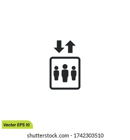 Ilustración del icono elevador de elevación, elemento de diseño simple, eps vectorial 10