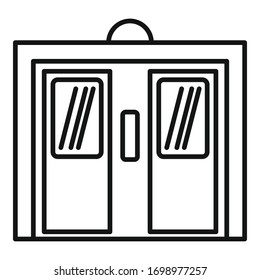 Icono del elevador de elevación. Icono de vector de ascensor de esquema para diseño web aislado en fondo blanco