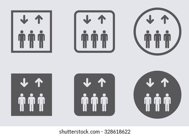 Lift or elevator icon set . Vector illustration