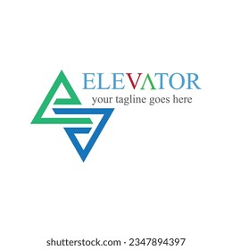 Lift and elevator logo design minimal logotype vector template