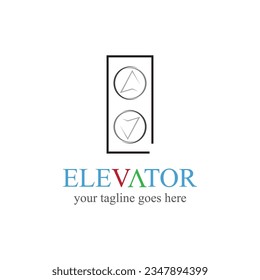 Lift and elevator logo design minimal logotype vector template