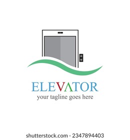 Lift and elevator logo design minimal logotype vector template