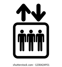 Lift or elevator symbol on white background