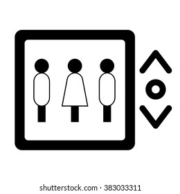 Lift or elevator symbol on white background (Line art vector Design)
