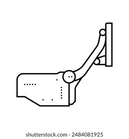 lift up fitting system hardware furniture fitting line icon vector. lift up fitting system hardware furniture fitting sign. isolated contour symbol black illustration