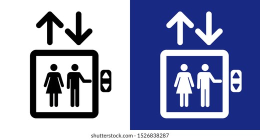 Lift icon with arrow pointing down and up