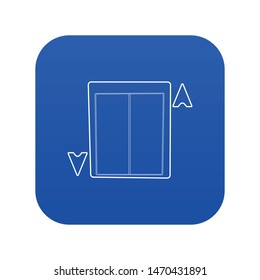 Lift icon blue vector isolated on white background