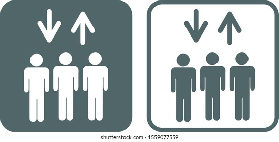 Lift icon. Elevator icon. Vector illustration