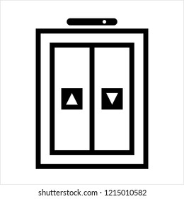 Lift Icon, Elevator Icon, Vertical Transportation Vector Art Illustration