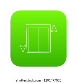 Lift icon green vector isolated on white background