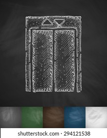 lift icon. Hand drawn vector illustration. Chalkboard Design