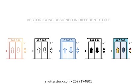 Conjunto de iconos de elevación colección de estilo múltiple