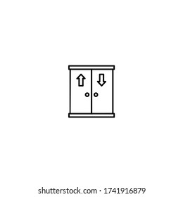 lift icon. simple, flat, black, outline. airport icon set.