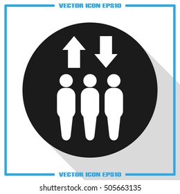 lift icon vector EPS 10, abstract sign elevator  flat design,  illustration modern isolated badge for website or app - stock info graphics