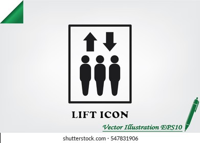 Lift icon vector illustration.