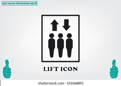 Lift icon vector illustration.