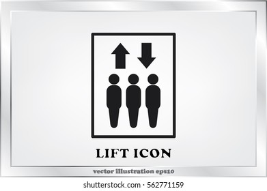 Lift icon vector illustration.