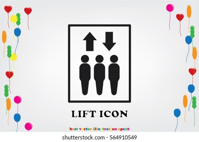 Lift icon vector illustration.