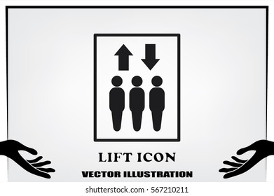 Lift icon vector illustration.