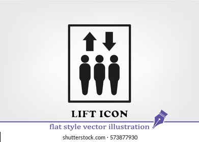 Lift icon vector illustration.