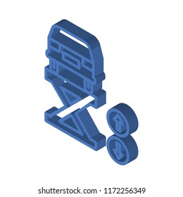 Lift isometric left top view 3D icon