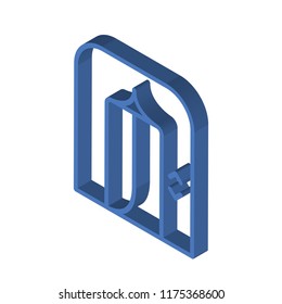 Lift isometric left top view 3D icon