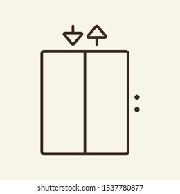Lift line icon. Elevator, lift, doors. Public services concept. Vector illustration can be used for topics like service, technology, advertising