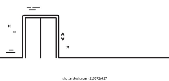 Lift line icon. Elevator sign. Transportation between floors symbol. Minimal line illustration background. Lift line icon pattern banner. White web template concept. Vector