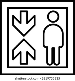 Lift Outline Icon, Elevator Vertical Transportation Access