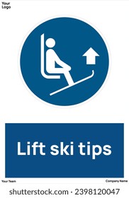 Lift ski tips signs symbols standard iso 7010