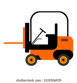 Lift truck. Distribution warehouse, inventory storage service, logistics company, cargo. Freight shipping, shipping, vector transportation illustration