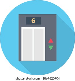 lift vector flat color icon