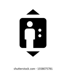 lift vector icon in flat black and white style
