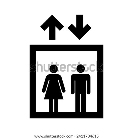 Lift vector icon illustration. Elevator high quality symbol isolated on white