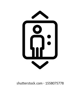 lift vector icon in line art style