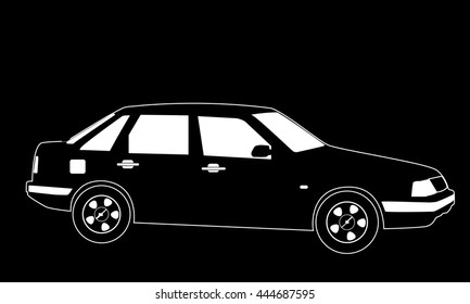 liftback silhouette car. Retro car, car repair