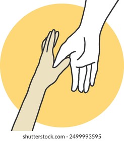 Lifted by Kindness The Helping Gesture Vector Art. This artwork serves as a powerful reminder of human empathy and the bonds that support and uplift us in times of need.